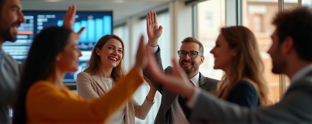 Team celebrating mobile connectivity success